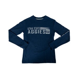 utah state aggies youth long sleeve tshirt navy